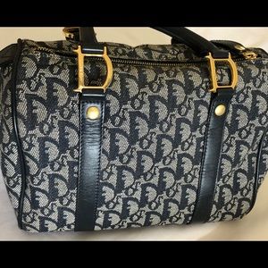 Christian Dior Authentic Trotter Boston Bag- Blue